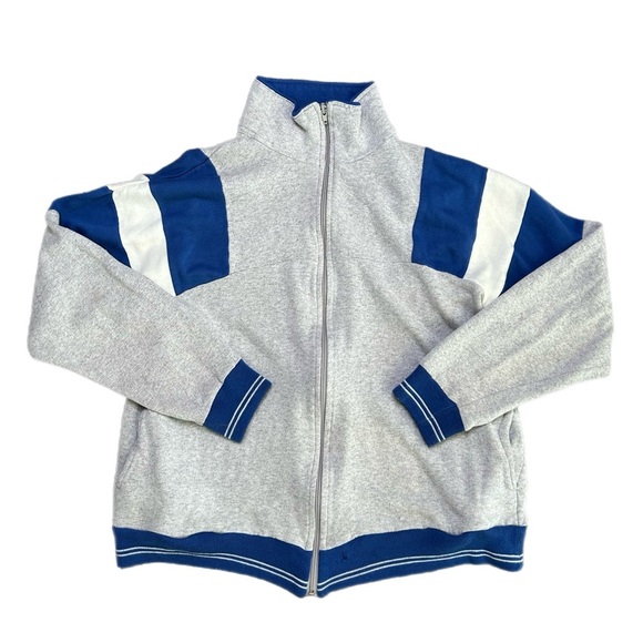 main event Other - Vintage Main Event Gray & Royal Blue Zip-Up Track Jacket